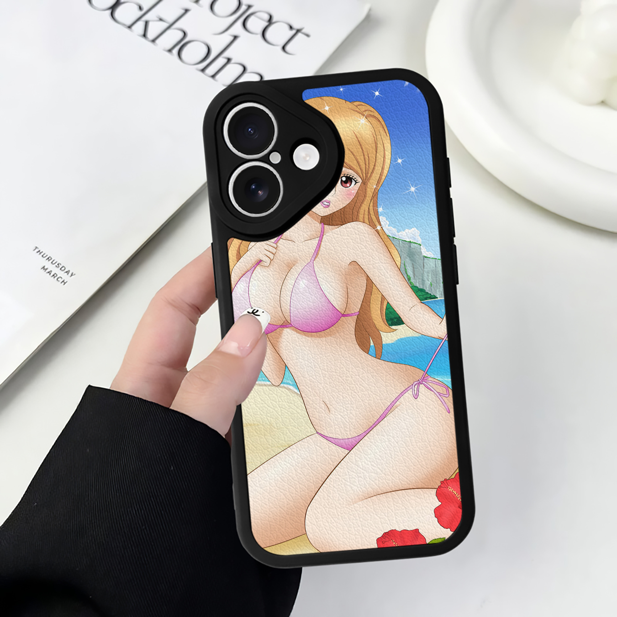 （画像用） ワンピース ONE PIECE 【iPhone 16シリーズ対応】シリコンスマホケース（レザー調） 材質：シリコン